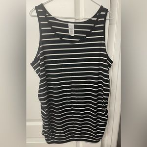 Time and Tru Maternity Black Stripe Tank Top XXL